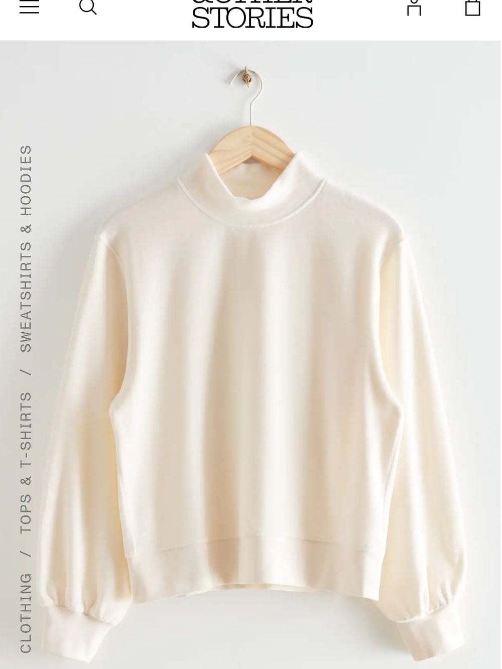 & Other Stories Cream Mock Turtleneck Sweater